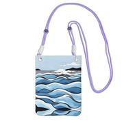 Waves lapping at the rocks - Bolso cruzado para teléfono móvil con correa ajustable para mujer, a la moda, conveniente, Purple, Talla única