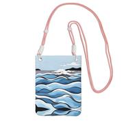 Waves lapping at the rocks - Bolso cruzado para teléfono móvil con correa ajustable para mujer, a la moda, conveniente, Pink, Talla única