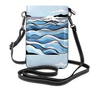 Waves Lapping At The Rocks - Bolso pequeño para teléfono celular, bolso cruzado con estampado floral, mini cartera de piel sintética con correa para el hombro, cierre magnético seguro.