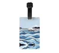 Waves Lapping at The Rocks - Etiquetas de equipaje de viaje, bolsas escolares extraíbles para niños, maletines, etiquetas de bolsa de deporte, etiquetas de privacidad para bolsas de golf