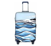 Waves Lapping At The Rocks - Funda para equipaje lavable, resistente a los arañazos, para equipaje de 18 a 32 pulgadas, Blanco, S