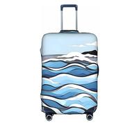 Waves Lapping at The Rocks - Funda protectora para maleta de carrito, antiarañazos, protector de equipaje, 45,7 a 81,3 cm, adecuado para viajes, viajes de negocios, White, X-Large