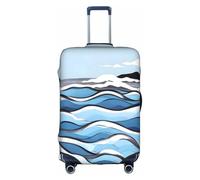 Waves Lapping at The Rocks - Fundas de maleta a prueba de arañazos y polvo con diseño personalizado para viajes, negocios y uso al aire libre, White, S