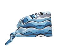 Waves Lapping at The Rocks - Gorra de trabajo estampada - Cambia fácilmente entre la cocina, el gimnasio y la natación. Negro