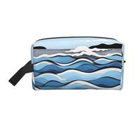 Waves Lapping at The Rocks - Neceser de viaje para hombre, bolsa de cosméticos de gran capacidad para mujeres, White, Talla única