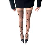 Waves Point - Calcetines altos por encima de la rodilla para mujer, Café grande, Over the knee