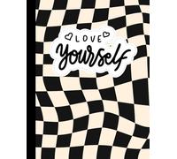 Waves & Words: A Bold Lined Notebook with Black and White Wavy Check Design