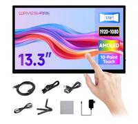 Waveshare 13.3inch FHD AMOLED Touch Display, Supports All Versions of Raspberry Pi and Jetson Series, 1920 × 1080, 100% sRGB and 100% DCI-P3 Color Gamut, Optical Bonding Toughened Glass Panel