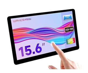 Waveshare 15.6inch Capacitive Touch Screen 1920 x 1080 Pixel LCD with Toughened Glass Cover, HDMI, IPS, Compatible with Raspberry Pi/Jetson Nano/PC/Game Console
