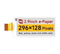 Waveshare 2.9inch E-Paper Display (G), E-Ink, 296x128, Red/Yellow/Black/White, SPI Interface, Raw Display Only, Without Driver Board