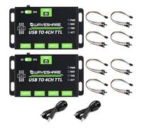 Waveshare 2 convertidores industriales de USB a 4 canales TTL USB a UART con circuitos de protección múltiple, soporte para múltiples sistemas