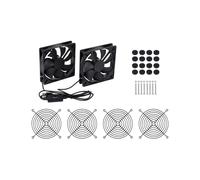 Waveshare 2 Ventiladores de Refrigeración Duales USB de 5 V y 120 mm con Control PWM Ajustable de 3 Velocidades, Alto Flujo de Aire y Diseño