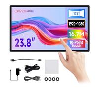 Waveshare 23.8inch Capacitive Touch Monitor, 1920×1080 Full HD, Optical Bonding Toughened Glass Panel, HDMI Display Interface, 10-Point Touch