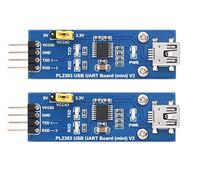 Waveshare 2pcs PL2303 USB To UART (TTL) Serial Communication Module PL2303 UART Card (Mini Connector) USB to TTL Adapter Compatible with 1.8V/2.5V/3.3V/5V Logic Voltage,Windows 7/8/8.1/10/11
