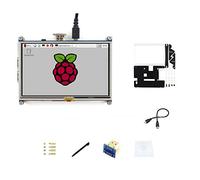 Waveshare 5inch HDMI LCD Resistive Touch Screen Display 800x480 High Resolution Monitor HDMI Interface Supports Raspberry Pi with Bicolor Holder Case Lower Power Consumption