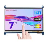 Waveshare 7 Inch Display for Raspberry Pi 4 Capacitive 5-Points Touchscreen HDMI LCD (B) 800x480 Resolution Supports All Raspberry Pi/Windows PC Driver Free Low Power Consumption