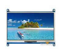 Waveshare 7 Inch Display for Raspberry Pi 4 Resistive Touchscreen 1024×600 Resolution HDMI LCD IPS Monitor with 170°View Angle Support All Raspberry Pi Driver Provided/PC(No Touch for PC)