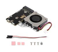 waveshare Adaptador PCIe a M.2 (E con ventilador de refrigeración para Raspberry Pi 5, compatible con M.2 NVMe SSD 2230 2242, soporta modos Gen2 y Gen3