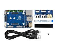 Waveshare CM4-IO-BASE-A for Raspberry Pi Compute Module 4 Bundle with USB HDMI Adapter (6 Items)