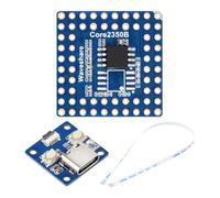 Waveshare Core2350B Core Board, Based On Raspberry Pi RP2350B Dual-Core & Dual-Architecture Microcontroller, Operating Frequency Up to 150MHz, 0MB PSRAM, Bundle with Adapter and Cable