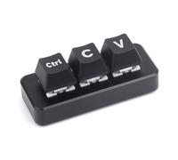 Waveshare Ctrl C/V Shortcut Keyboard for Programmers, 3-Key Keyboard, Adopts RP2040 Microcontroller Chip, Programmable Key Function, Dual Type-C Ports, Plug and Play Without Driver-Plus Version