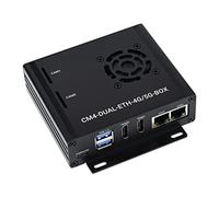 Waveshare Dual Gigabit Ethernet 5G/4G Mini-Computer Based On Raspberry Pi Compute Module 4 (Not Included) with Metal Case and Cooling Fan