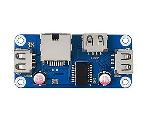 Waveshare Ethernet/USB HUB Hat (B) for Raspberry Pi Series 1x RJ45 Ethernet Port 3X USB 2.0 Ports