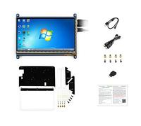 waveshare for Raspberry Pi 7 Inch capacitive Touchscreen IPS Display 1024 x 600 HDMI LCD C Touch Screen with Bicolor Case for Raspberry Pi 3B+/3/2B/B+/ Banana Pi/Banana Pro/BB Black