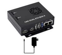 Waveshare Gigabit / 2.5G Dual Ethernet Base Board with Metal Case For Raspberry Pi CM5. Dual RJ45 Ethernet Ports, Supports Dual 4K Display Outputs and Dual MIPI Interfaces, Onboard 40Pin GPIO Header