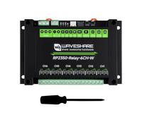 Waveshare Industrial 6-Channel RP2350 Relay Module, Onboard RS485 / Pico Hat interfaces, with Multiple Isolation Protection Circuits, Industrial-Grade, Rail-Mount Case, with Wi-Fi Module