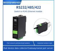 Waveshare Industrial Aislado RS232/485/422 a MóDulo Ethernet RJ45 TCP/IP a MóDulo Serie Servidor Serie Tipo Riel [Con POE]