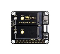 Waveshare para Raspberry Pi 5 Placa de Expansión PCIe A M.2 de Doble Canal NVMe SSD HAT+ Placa de Arranque de Lectura/Escritura de Alta Velocidad