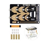 Waveshare PCIe a 2-CH M.2 HAT, compatible con Raspberry Pi 5, compatible con unidad de estado sólido M.2 NVMe 2230 2242 2280, lectura/escritura de alta velocidad