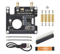 Waveshare PCIe to WiFi7 6 M.2 E Key Hat, Compatible with Raspberry Pi 5, Support Various NGFF (M.2 E Key) Wireless Nic, Supports USB Bluetooth Connection and Hat+ Standard, Raspberry Pi 5 PCIe Hat