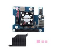 waveshare PoE HAT (F) para Raspberry Pi 5, Power Over Ethernet HAT (F) Placa de expansión para Raspberry Pi 5,802.3af/at estándar de red, alta potencia, ventilador de refrigeración integrado, con