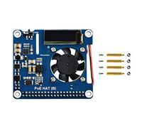 Waveshare Power Over Ethernet Hat For Raspberry Pi 3B+/4B, 802.3af-Compliant with OLED for Real-Time Monitoring Temperature, IP, and Fan Status