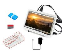 Waveshare Raspberry Pi 4 Model B Display Kit Accessory Includes TF Card 7inch Capacitive Touch LCD with Type-C Power Adapter Supports Raspbian Kali