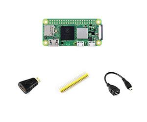 Waveshare Raspberry Pi Zero 2 W Package A(4 Items) Bundle with Mini HDMI to HDMI Adapter,2X20 Pinheader and Micro USB OTG Cable