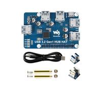 Waveshare USB 3.2 Gen1 HUB HAT para Raspberry Pi 4B 3B+ 3B 2B Zero W WH, Puerto de ExpansióN USB 3.0 de 4 Canales, Plug& Sin Controladores