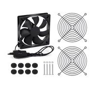 Waveshare USB 5V 120mm Quiet Cooling Fan, 3-Speed Adjustable, PWM Control, High Airflow, Anti-Vibration Design, Compatible with Multiple Devices, Single Fan and USB-A Cable