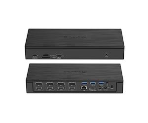 WAVLINK 20 en 1 USB-C/USB 3.0 Quad 4K Dual 5K@60Hz Estación de Acoplamiento Universal para portátiles Mac y Windows. Admite Carga PD/DC de hasta 100 W, Ethernet 2,5G, USB 3.1/3.0-A, Ranuras SD/TF 4.0