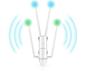 WAVLINK AC1200 Extensor WiFi de Banda Dual Resistente a la Intemperie para Exteriores de Largo Alcance, Punto de Acceso inalámbrico con alimentación PoE Exterior, XQAMEU