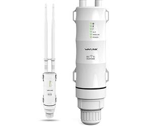WAVLINK AC600 Outdoor WLAN-Repeater, Outdoor-WLAN-Extender mit Power Over Ethernet, IP65 Wasserdicht, Gigabit RJ45, 2 x 7 dBi-Antennen für 150m Reichweite im Außenbereich