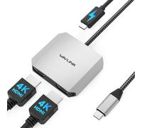 WAVLINK Adaptador HDMI USB-C a Dual HDMI 100W PD para Mac, Windows, Dell, XPS, HP, Lenovo, Thunderbolt 3/4 portátiles