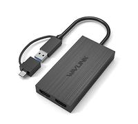 WAVLINK Adaptador USB C a HDMI Dual, Adaptador USB 3.0 a HDMI Doble, Dual 1080P@60Hz, Convertidor USB C a HDMI para MacBook Neo/Windows/Mac OS/Chrome/Android con OTG/Thunderbolt 3/4