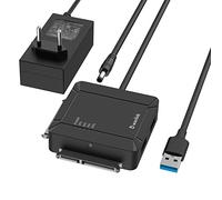 WAVLINK Adaptador USB3.0 Doble Bahía SATA, Conector HDD Externo 2,5"/3,5", 2 Puertos USB3.0, Clonación Offline para Transferencia Y Respaldo (Soporta 2 Discos 18TB + UASP)