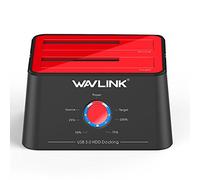 WAVLINK Base de Conexión Docking Station USB 3.0 a SATA Disco Duro Externo 2 Bahias, con Función de Offline Clon/Copia/UASP, para 2.5/3.5" HDD/SSD Soporta 2 x 16 TB