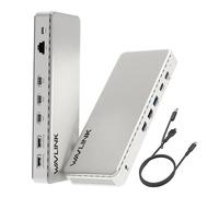 WAVLINK - Base universal triple de 4 K a 60 Hz con chip SM770, adaptador USB-C/USB-A a HDMI/DisplayPort con función de carga ascendente de 85 W, 3 HDMI+2 DP, apto para portátiles Thunderbolt 5/4/3