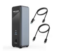 WAVLINK Carcasa Doble para SSD M.2 NVMe, USB 3.2 Gen 2x2 a 20 Gbps, PCIe NVMe con Llave M y Llave B+M, Compatible con UASP y Trim, Raid 0, hasta 16 TB, Compatible con OTG (sin clonación sin conexión)