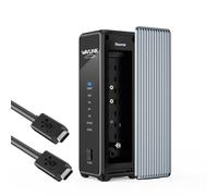 WAVLINK Carcasa NVMe de Doble Bahía M.2 40Gbps, con Ventilador, Compatible con Thunderbolt5/4/3, USB4/3.2/2.0, UASP Y Trim, Clonación sin Conexión, hasta 3300 MB/s